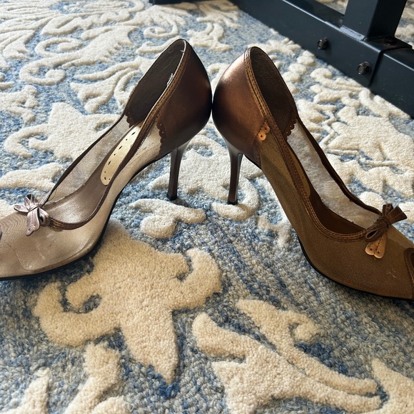 BCBGirls Gold Spike Mesh Heels - Picture 2 of 4